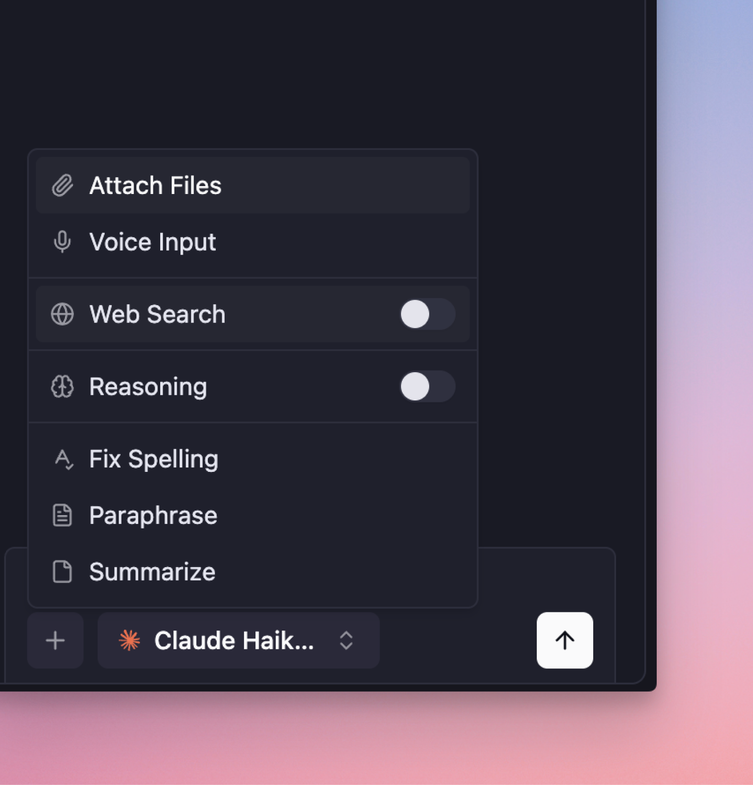Mantle Chat dashboard showing usage analytics and AI writing tools